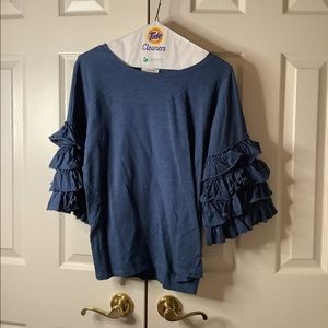 Umgee blue quarter sleeve shirt size medium